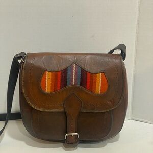 Genuine leather Folk Art Handbag